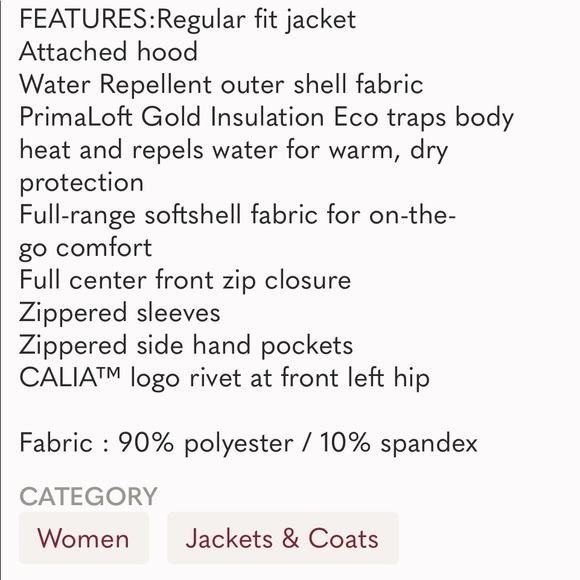 Calia large jacket Carrie Underwood Moto Hybrid - Picture 6 of 9